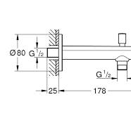 Чучур за вана Bau Contemporary Grohe/13390000