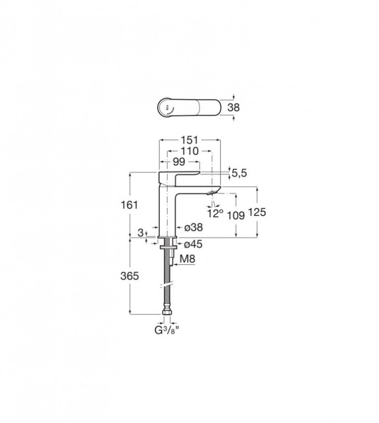 Стоящ смесител за умивалник ROCA CALA A5A326ENB0