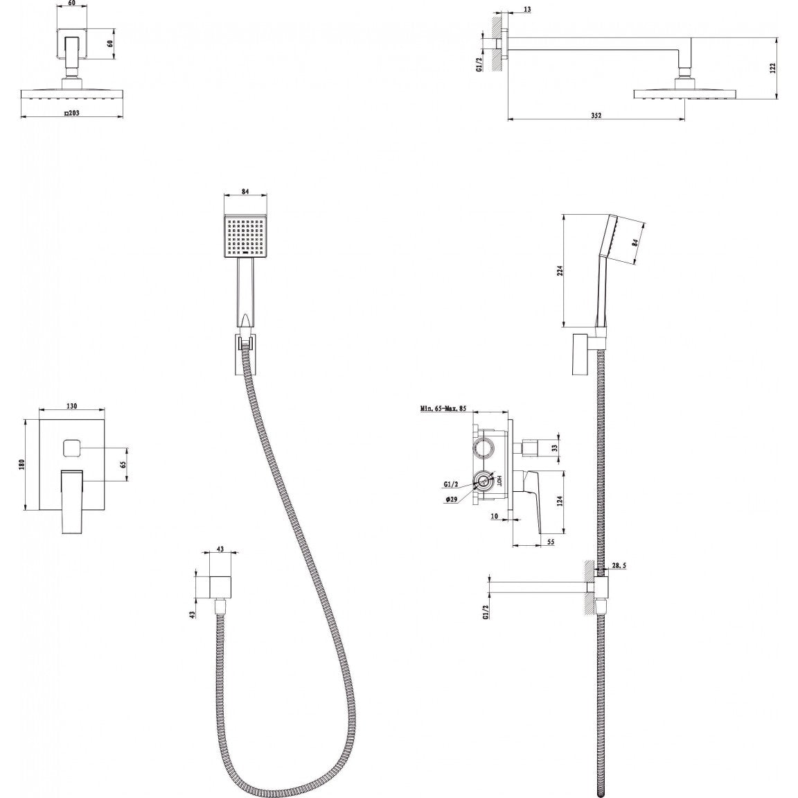 Месингов смесител за вграждане ICT 8123191GG RIHANNA