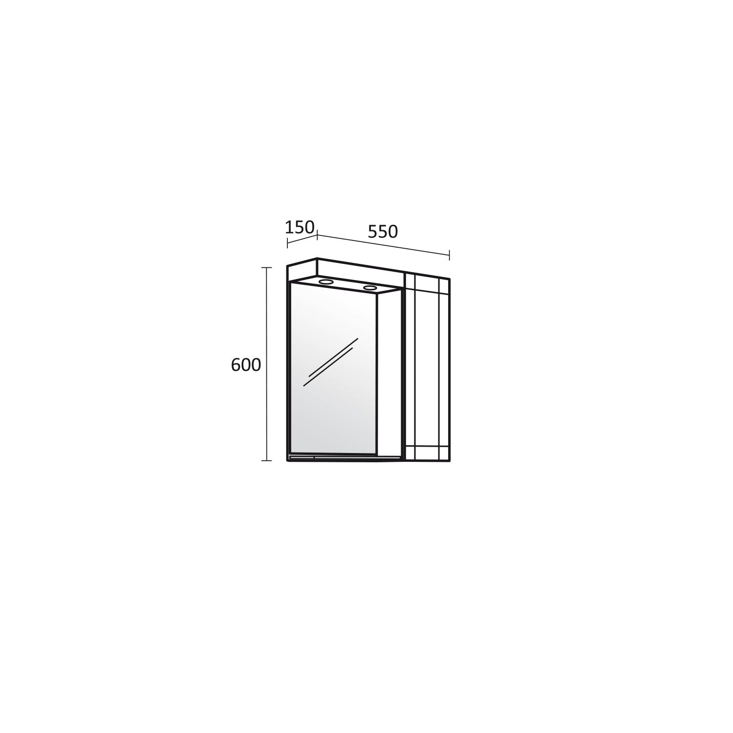 Горен шкаф за баня Рила/Triano 60009