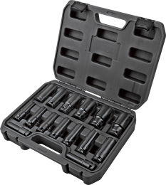 Комплект ударни удължени вложки Topmaster 1/2 сет 15бр 10-32мм