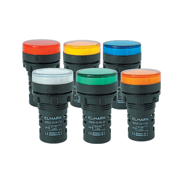 LED ИНДИКАТОР AD56D-22-B-230 СИН 22MM 230V AC/401523Elmark