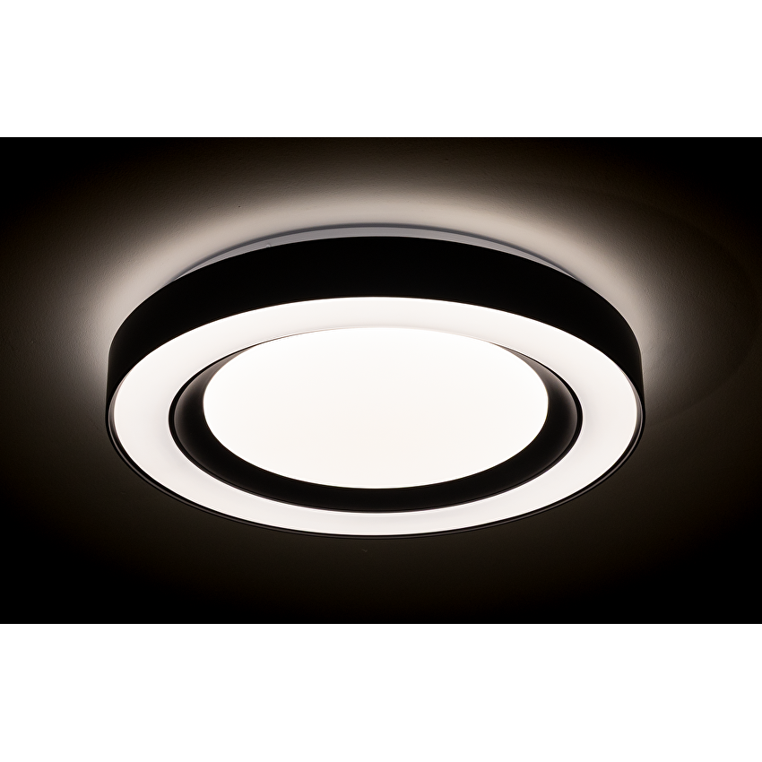 LED димираща ССТ плафониера с дистанционно управление, черен, max.72W, 3000K-6000К, 220-240V AC, кръг, IP20