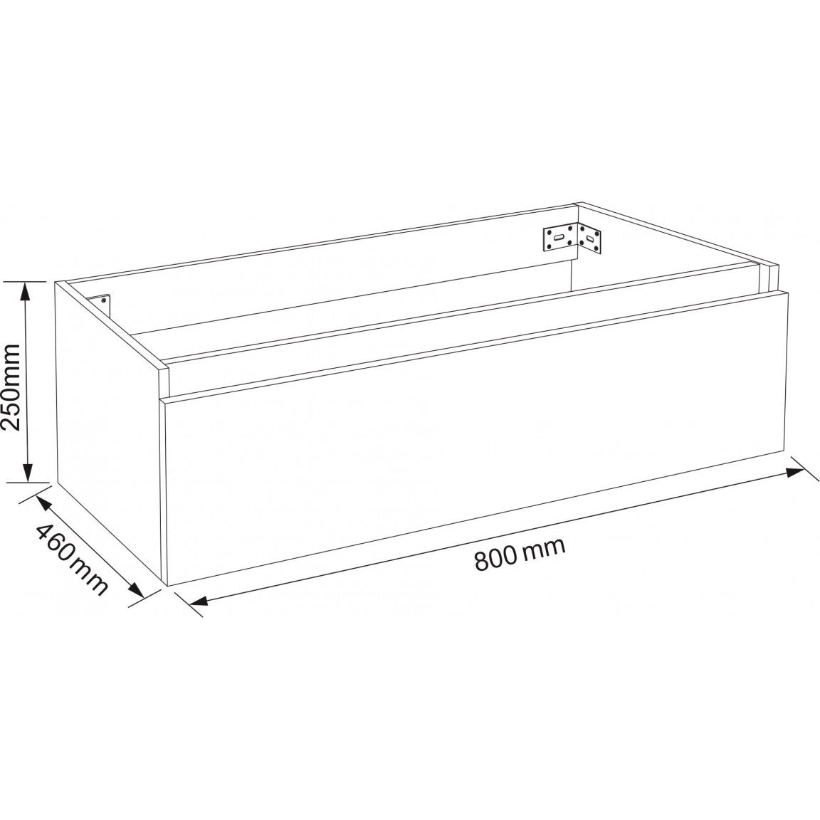 PVC чекмедже 80х46х25см за монтаж с плотове ICP4425-80/Inter Ceramic