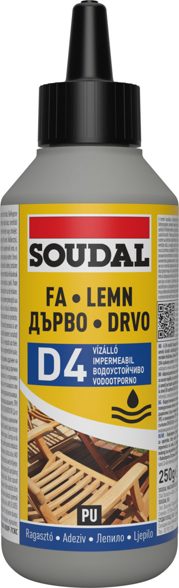 Soudal ПУ лепило за дърво D4 66A 750мл 124662