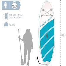 Надуваем борд SUP 320 Aquaquest 68242NP 320x81x15 см /max тегло 150кг +гребло /