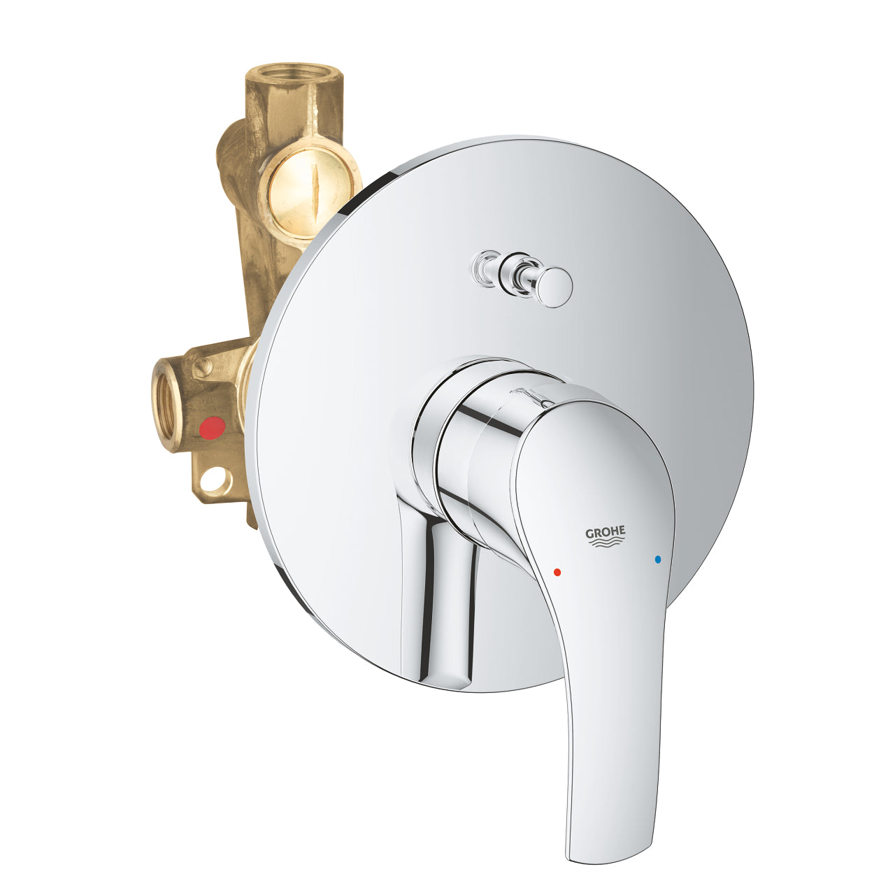 Стенен смесител за вана/душ GROHE Eurosmart New в комплект с тяло за вграждане 33 305 002