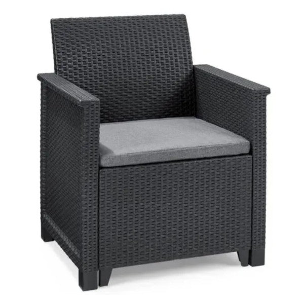 Градински сет 4 части Elodie 246158, 2бр. Фотьойли, 1бр. 2-местен Диван, 1бр. Маса