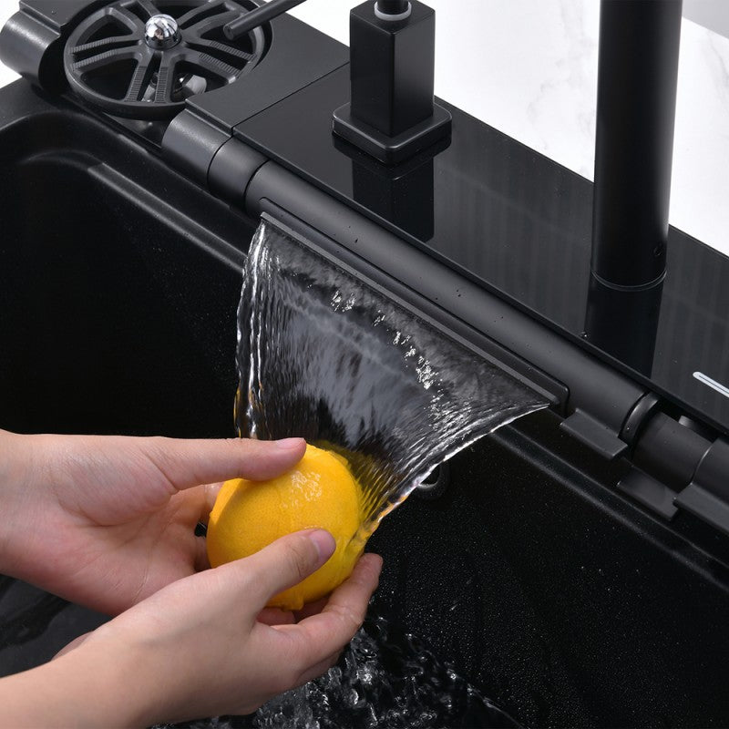 AQUARIS КУХНЕНСКА МИВКА 8276 BLACK + СМЕСИТЕЛ 7567131MB