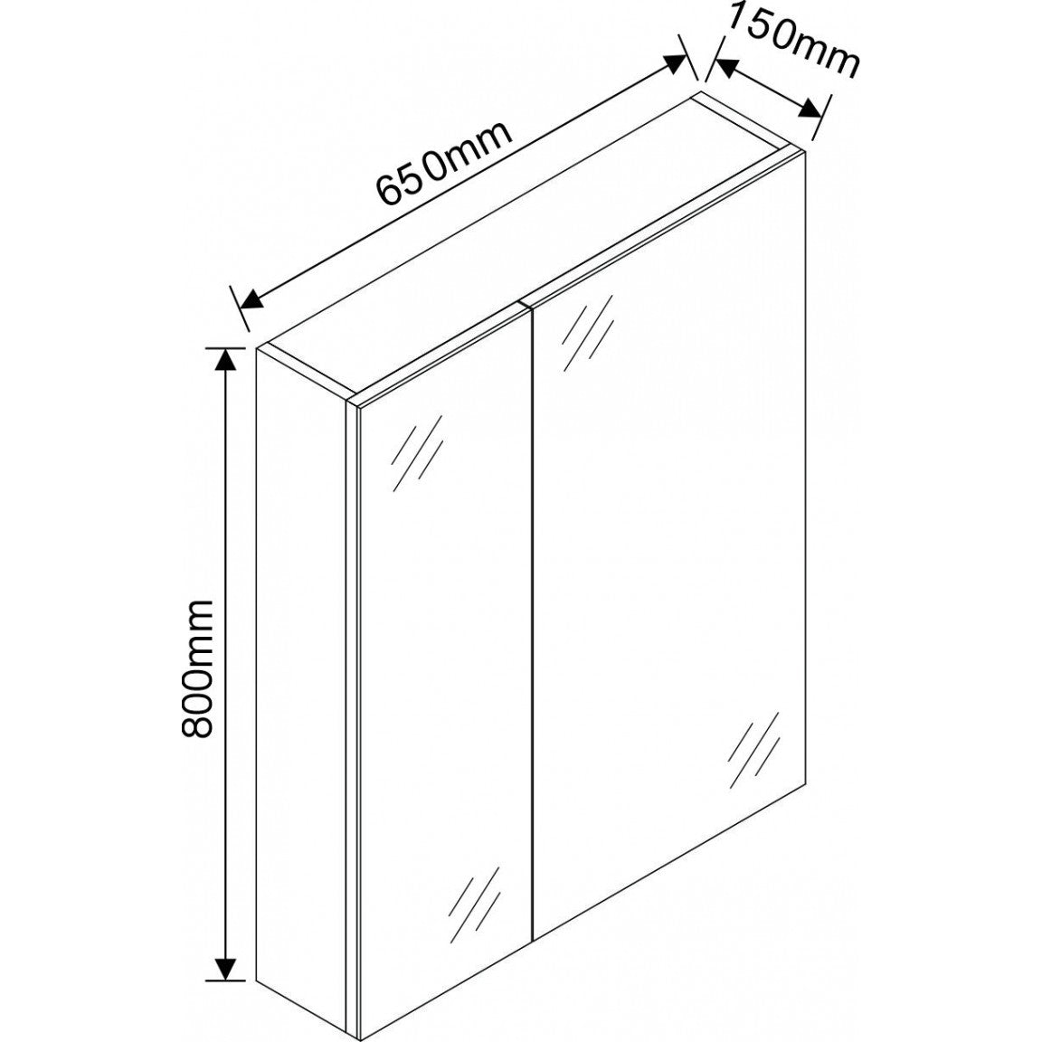 Огледален горен шкаф за баня » ICMC 6515-80