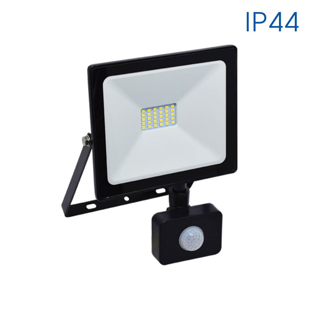 LED прожектор със сензор VIVALUX NYX LED ∙ 20W ∙ ЧЕРЕН ∙ 6400K ∙ IP44
