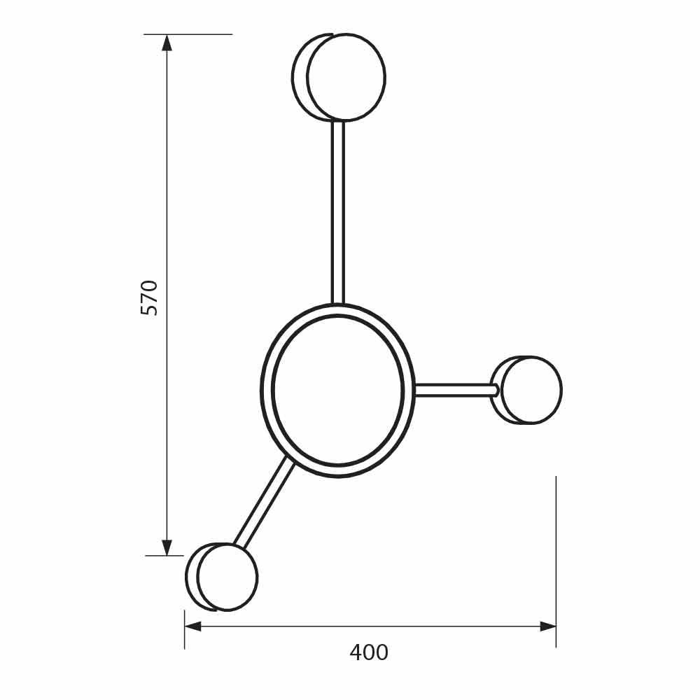 Декоративно LED осветително тяло GEMINI LED ∙ 19W ∙ черен ∙ CCT-switch