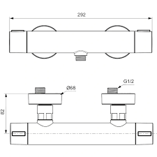 Стенен термостатен смесител за душ Ceratherm ALU+/BD582RO