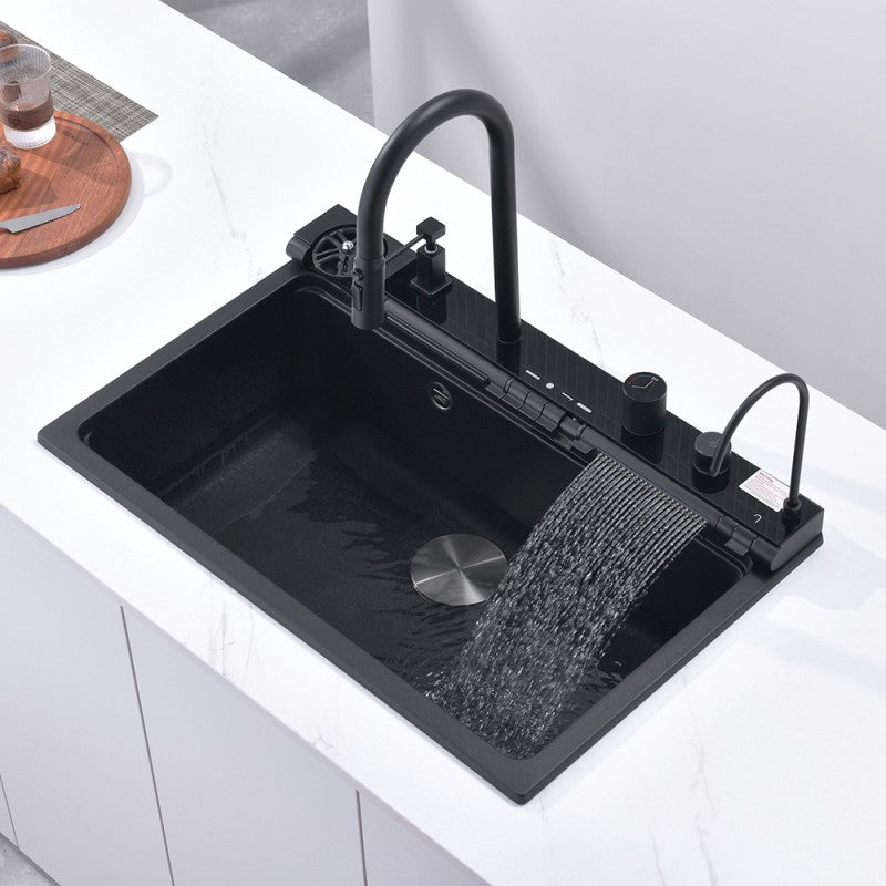 AQUARIS КУХНЕНСКА МИВКА 8276 BLACK + СМЕСИТЕЛ 7567131MB