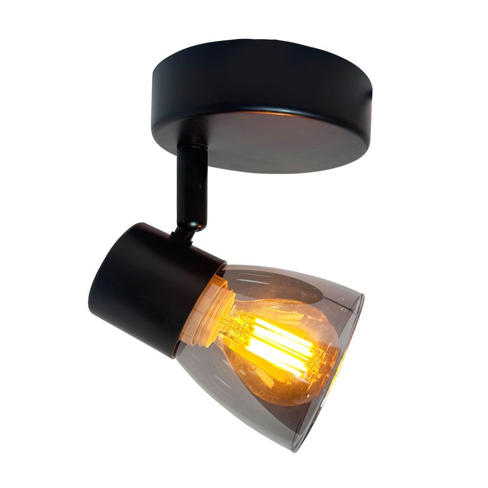 VIVA DANTE спот черен с опушено стъкло