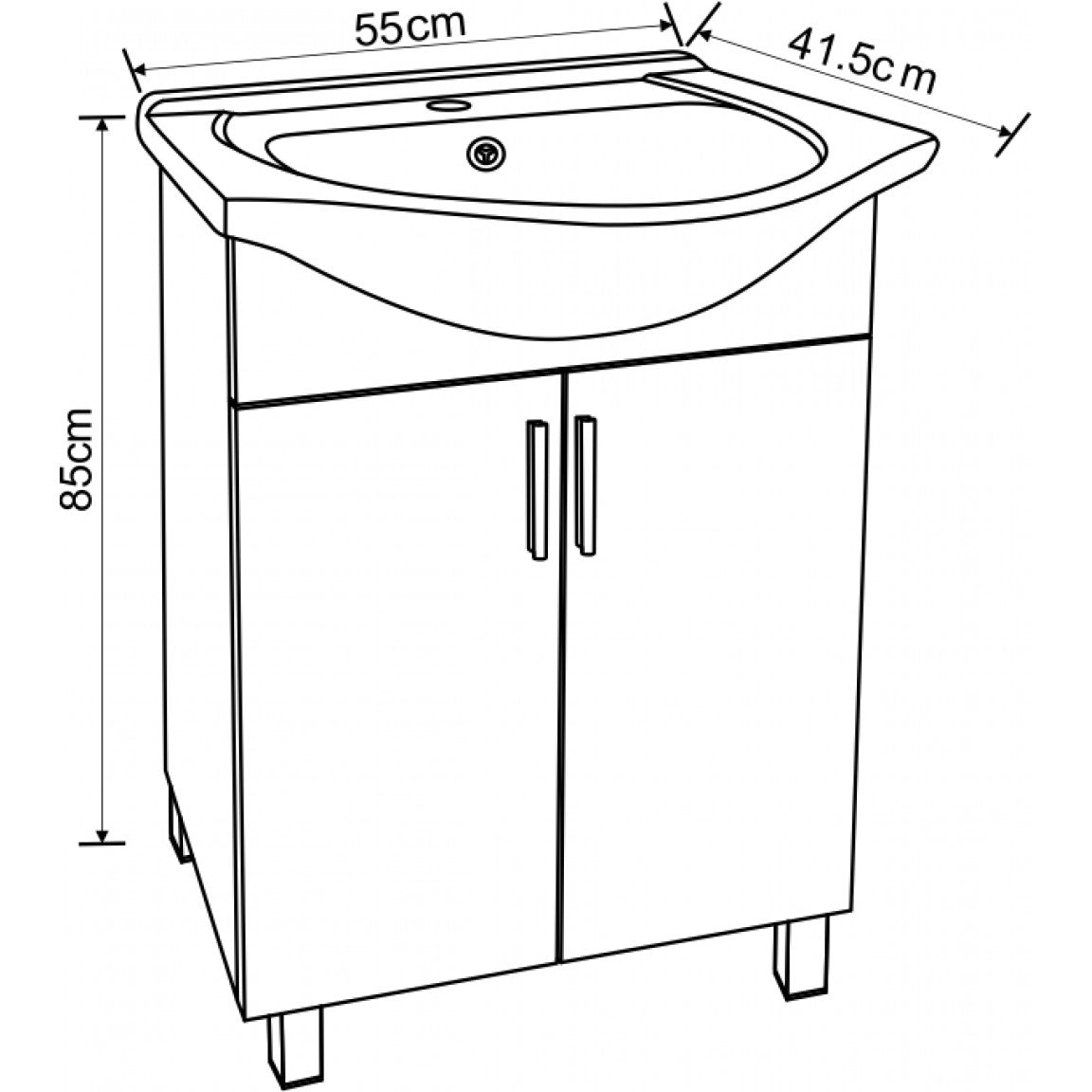 Долен шкаф за баня » ICP 5535 + 4255