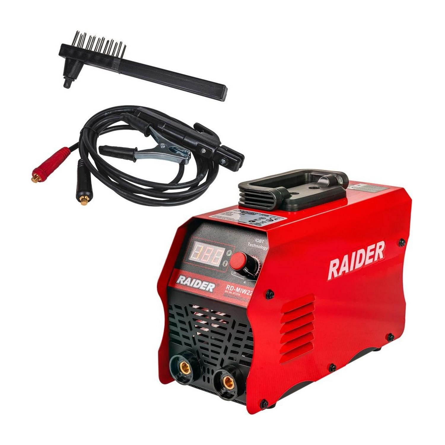Инверторен електрожен Raider Power Tools RD-MIW220 Display, 077216 - 27.2 V, 20-180 A, 1.6-5 mm