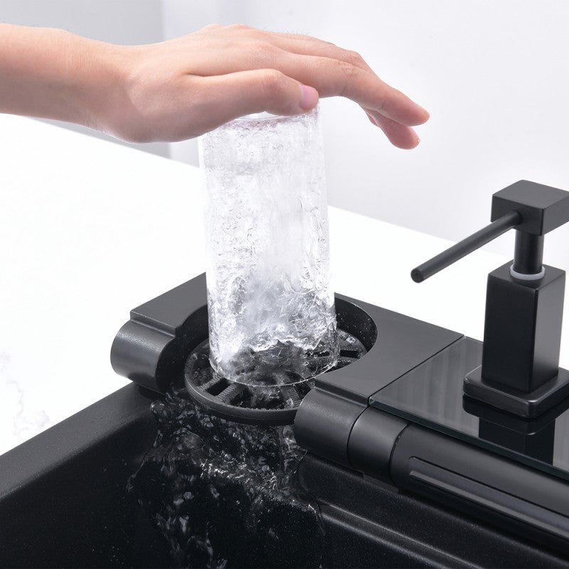 AQUARIS КУХНЕНСКА МИВКА 8276 BLACK + СМЕСИТЕЛ 7567131MB