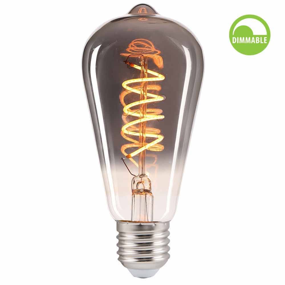 LED лампа филамет VIVALUX FLICK SMOKE LED ∙ STS64 ∙ 4W ∙ 100LM ∙ E27 ∙ 1800K ∙димируема