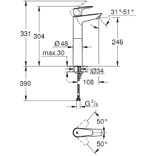 GROHE смесител за умивалник BauEdre нов XL-размер 23761001