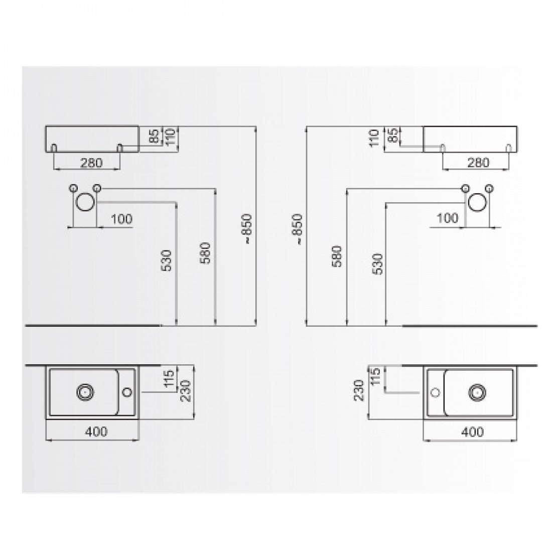 Умивалник за баня Lara 400 Fayans