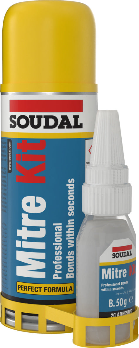 Двукомпонентно цианоакрилатно лепило + спрей Soudal 50/200 мл