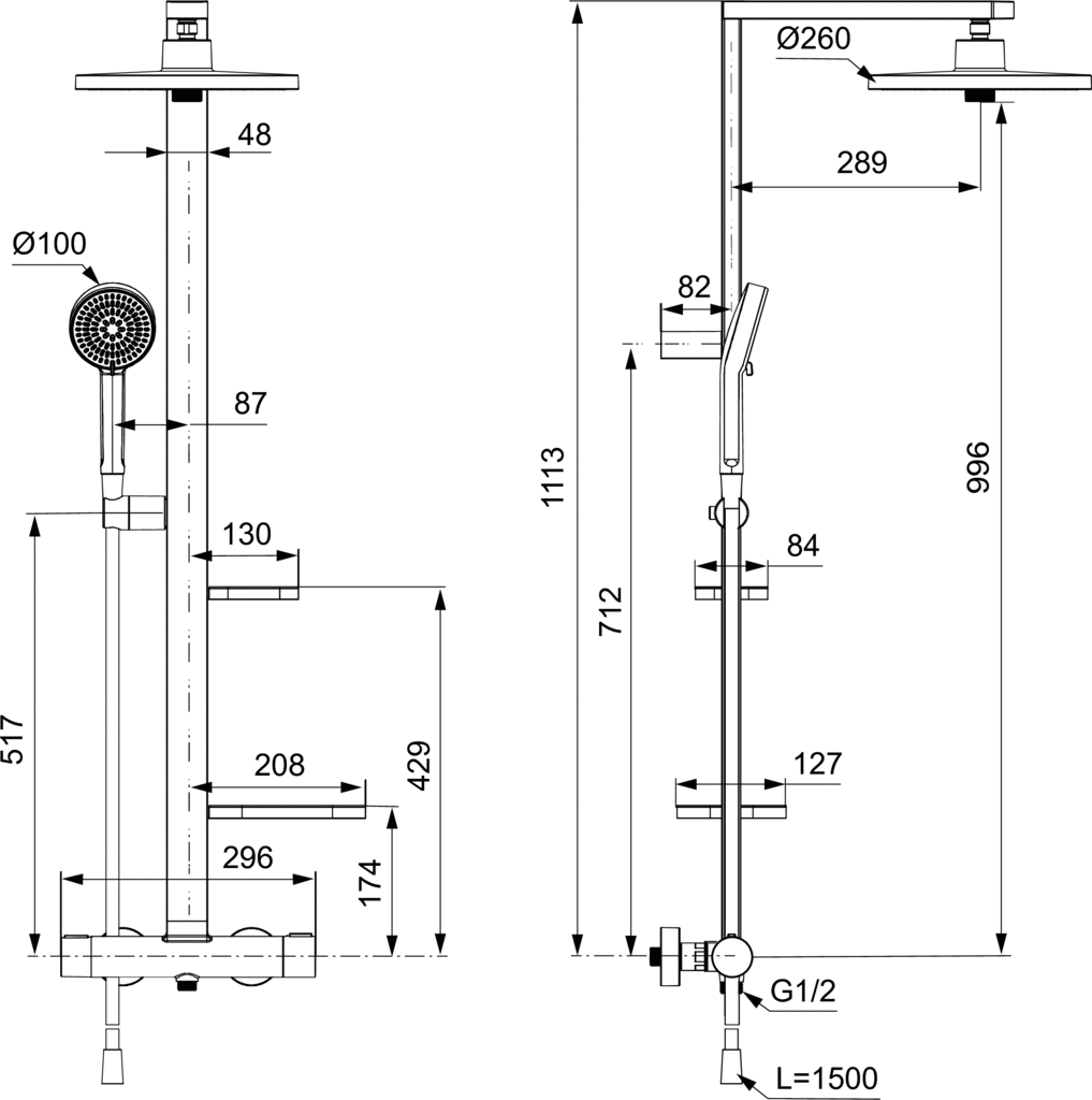 Душ система за душ CERATHERM ALU+