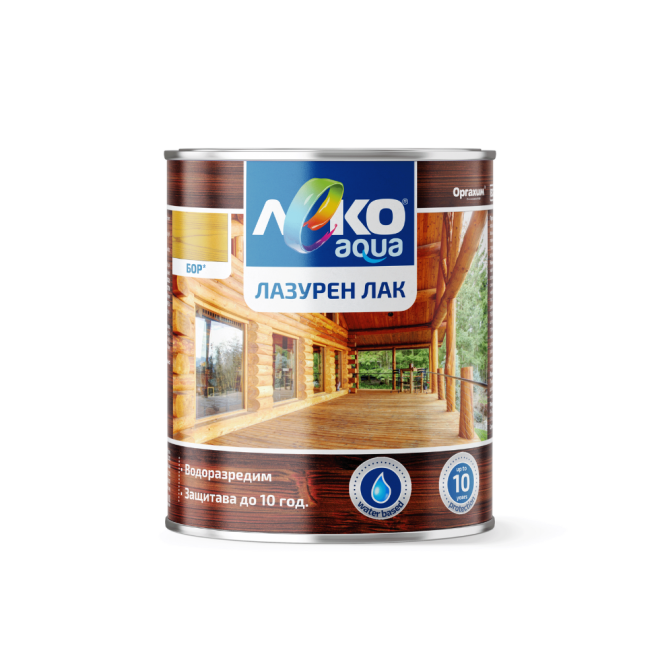 Леко Aqua лак лазурен безцветен 2.5л