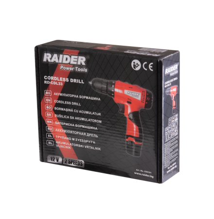 Бормашина акумoлаторна 12V 2-ск.1.5Ah 24Nm RD-CDL33 030161/Raider