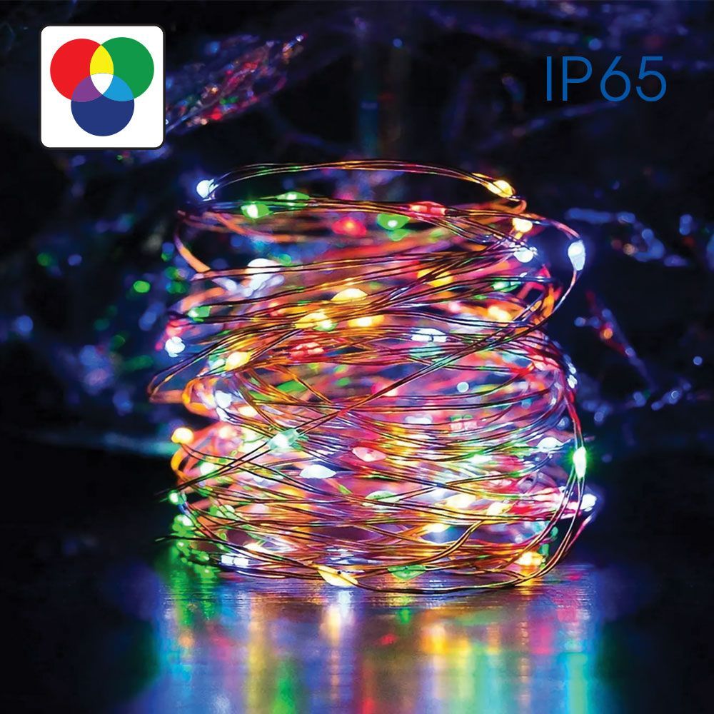 RGB соларна LED верига с дистанционно MULTI SOLAR LED ∙ 10m КОМПЛЕКТ ∙ IP65