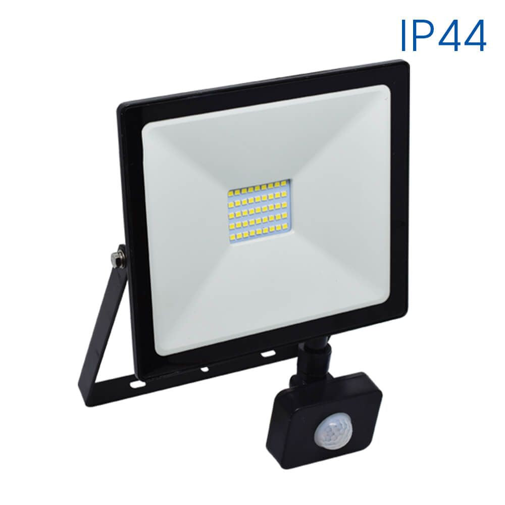 LED прожектор със сензор VIVALUX NYX LED ∙ 10W ∙ ЧЕРЕН ∙ 6400K ∙ IP44