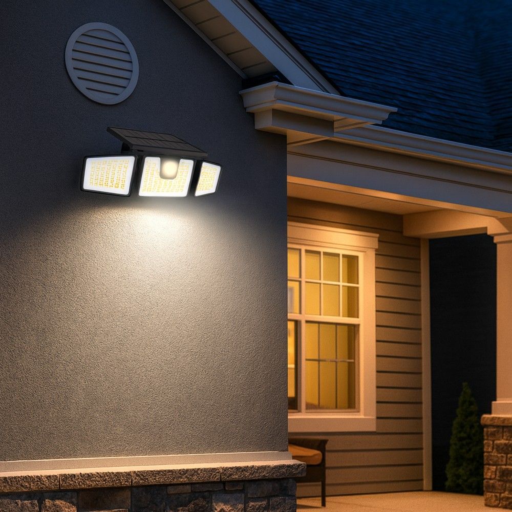 Соларно фасадно LED тяло със сензор BAT SOLAR LED ∙ PIR ∙ 7W ∙ 6400K ∙ IP44