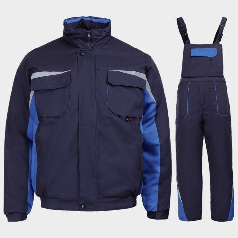 Мъжки комплект полугащеризон и яке ватиран KASTOR BLUE COTTON 8303-C