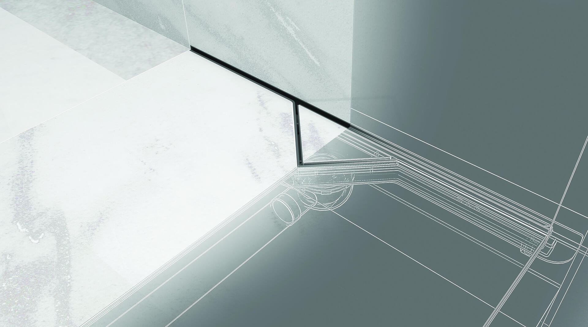 Линеен стенен сифон за вграждане на плочка 60см или 80 см