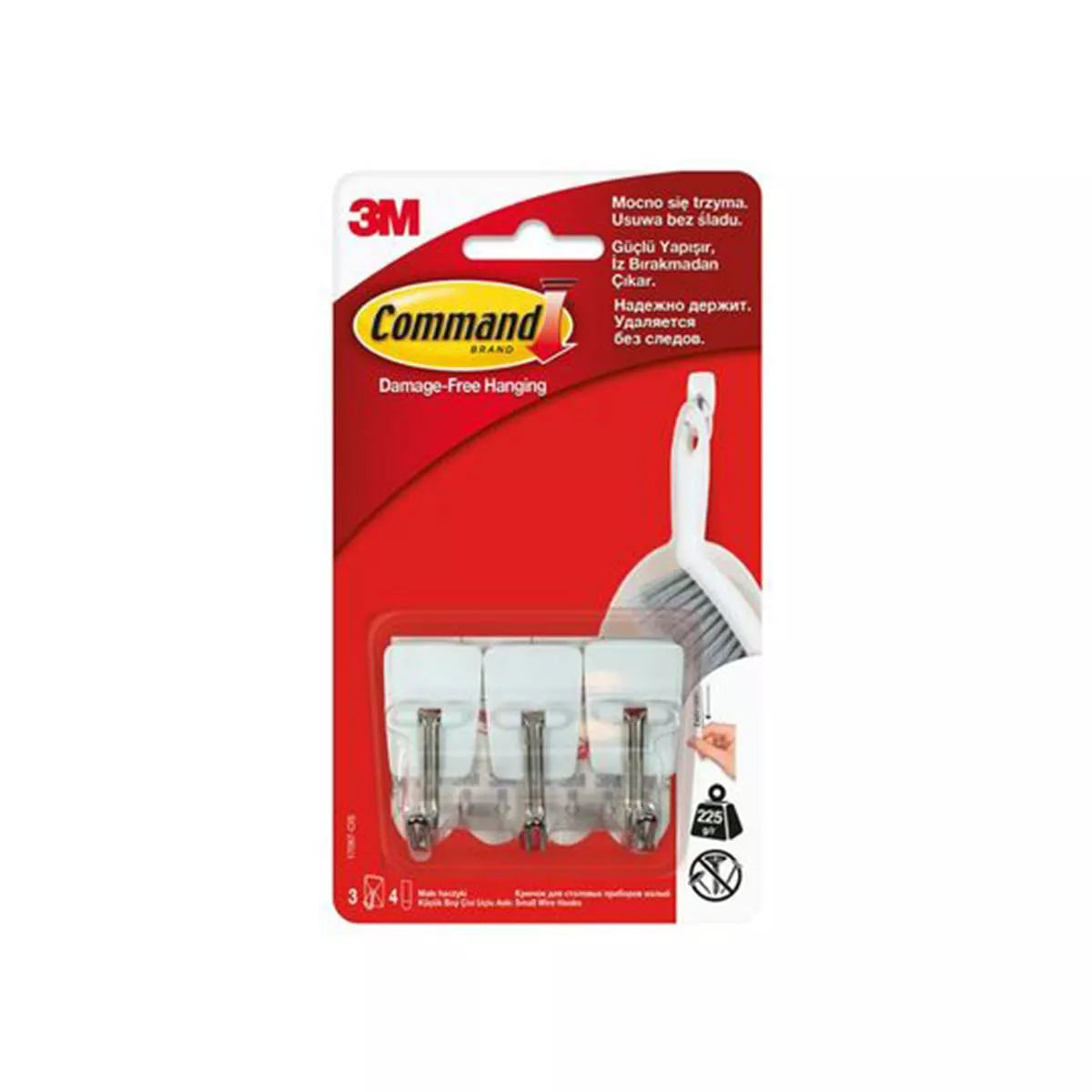 3M закачалка подвижна бяла 3бр. Command 17067