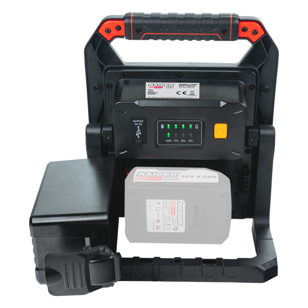 Лампа работна R20 45W 5000lm Dimmer USB AL Solo RAIDER PRO RDP-ZWL20