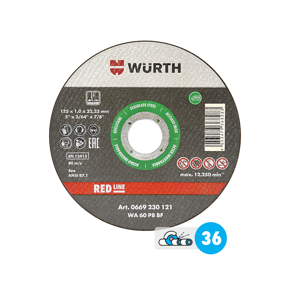 Диск за рязане Red Line Inox Wurth ф125х1мм