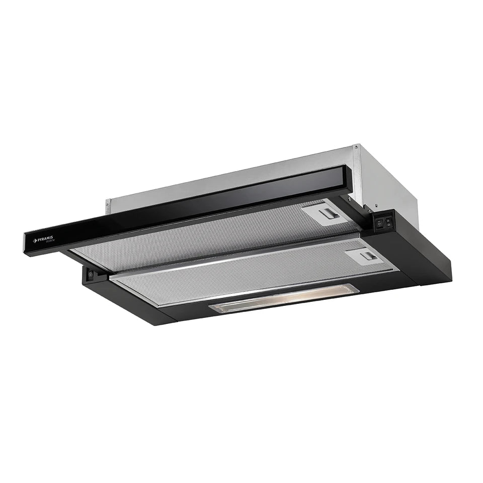 Абсорабатор плъзгащ с черно стъкло 60СМ N/ Inox Pyramis