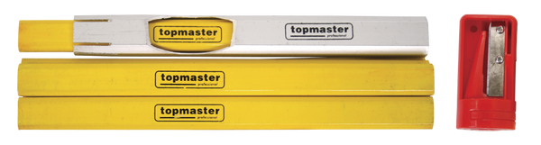 Комплект дърводелски моливи и острилка Topmaster