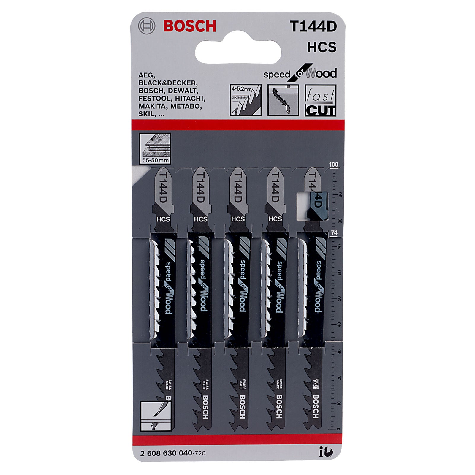 Комплект ножчета за пробивен трион за дърво Bosch  T144D 5бр