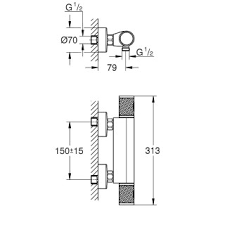 GROHE термостатен смесител за душ Grohtherm 1000 Performance 34827000