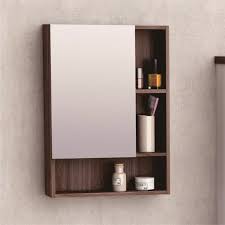 ПВЦ шкаф за баня горен 50х70х15см с огледало и LED осв.дърво ICMC 5015-70-1 Ария/Inter Ceramic