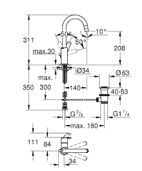 GROHE смесител за умивалник с изпразнител Eurosmart new L-размер 23537003