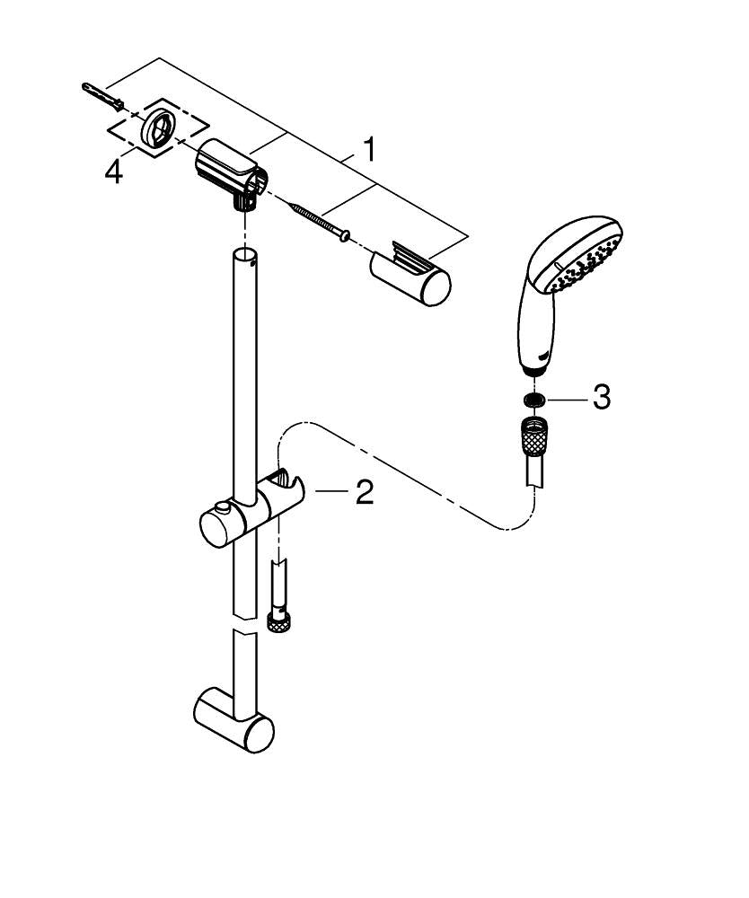 GROHE Tempesta Classic к-т окачване 60см 2струи хром 27 598 001