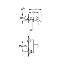 GROHE  смесител за душ без аксесоари Euro Eco /32740001