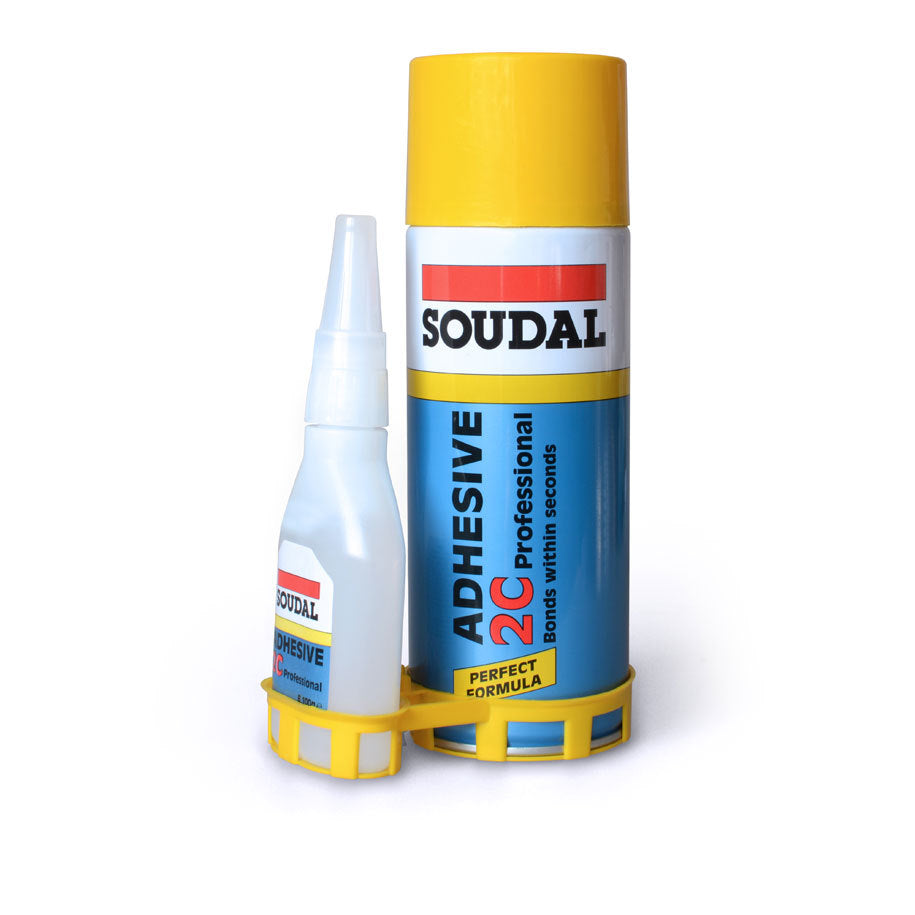 Двукомпонентно цианоакрилатно лепило + спрей Soudal 50/200 ml