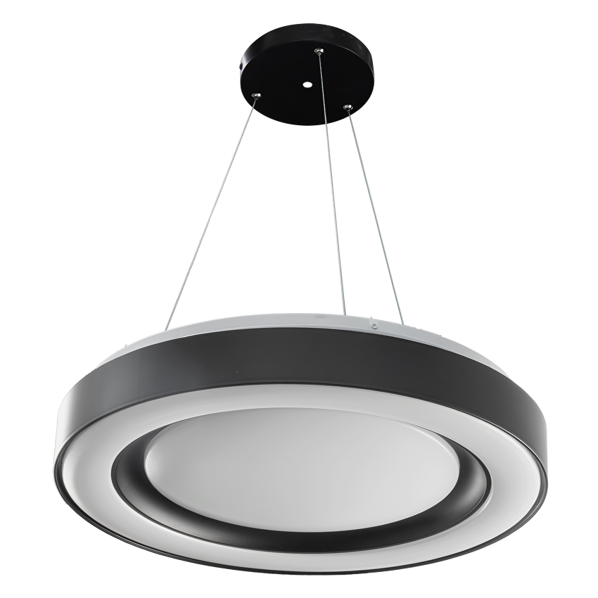 LED димираща ССТ плафониера с дистанционно управление, черен, max.72W, 3000K-6000К, 220-240V AC, кръг, IP20