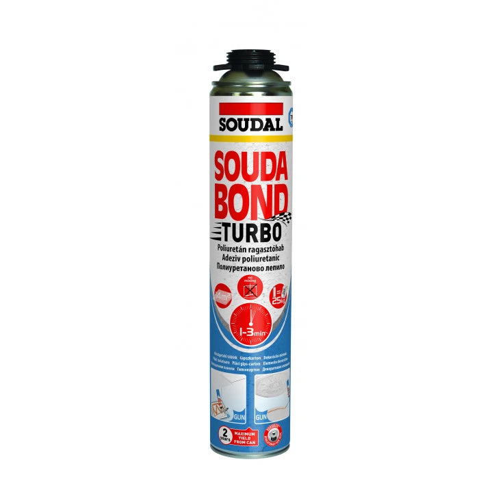 Soudal Turbo супер бързо пистолетно ПУ лепило 750мл 153084