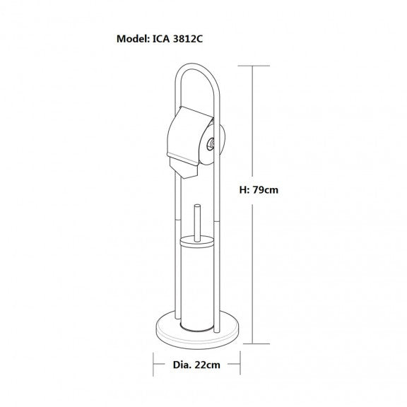 Четка за тоалетна и държач ICA 3812C/InterCeramic