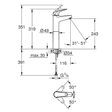 GROHE смесител за умивалник тип купа EUROECO XL-размер /24273001